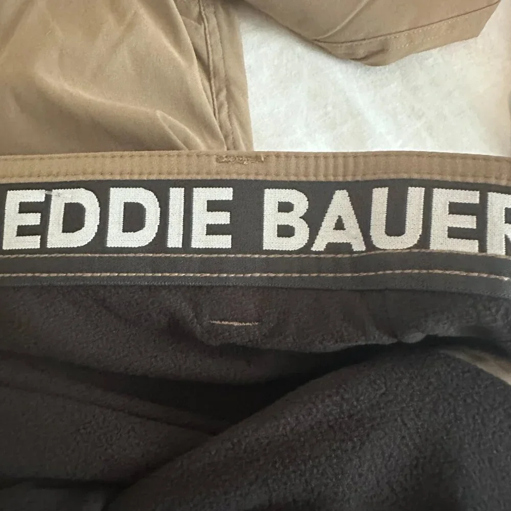 Eddie Bauer Men's Rainier Fleece Lined Pant Size 40X32 Tan Stretch Fit (NEW) - Picture 8 of 16